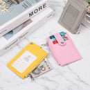 PU Leather Bus Cards Cover Business Wallet Keychain ID Card Holder Coin Purse