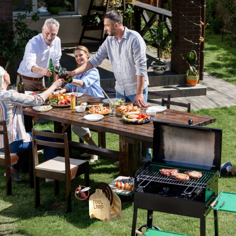 Portable Mosquito Coil Holder - Wooden & Metal Material Coil Burning Stand