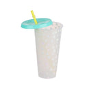 Fashion Temperature Discoloration Portable Coffee Drink Ware Straw Cup Beverage