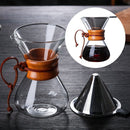 Steel Teapot 400ML Glass Coffee Kettle Pour Over Filter Dripper Brewer Pot