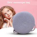 #A Korean Kids Baby Girls Shoulder Bags Straw Woven Round Lovely Summer Holida