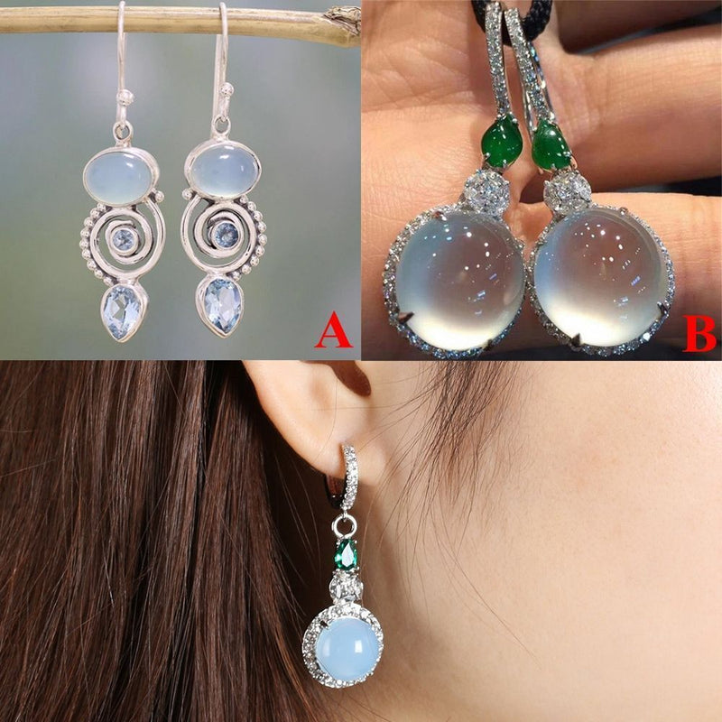 Wedding Jewelry Party Chic Peridot Moonstone Topaz Ear Stud Moonstone Earrings