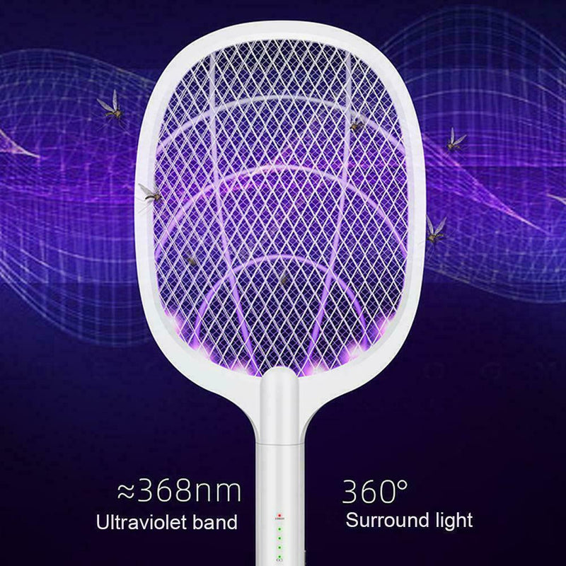 Mosquito Swatter Electric Flies Insect Killer Bug Zapper Racket B1K9