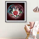 36x36cm Cross Stitch Full Embroidery Kit Dragon Rose Stamped for Home Ornament