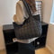 #A Autumn Winter Women Tote Bag Rhombus Pattern Shoulder Handbags for Daily Holi