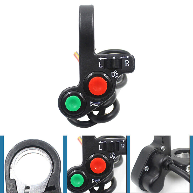 Multifunction Motorcycle Offroad Horn Indicator On/Off Light Switch 12V