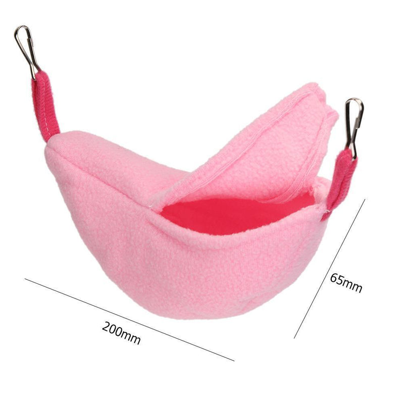 Warm Banana Hamster Hammock Hang Cage Pet Birds Sleeping Nest House (Pink)