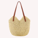 Summer Women Straw Handbag Hand Woven Shoulder Bag Female Beach Vacation Tote