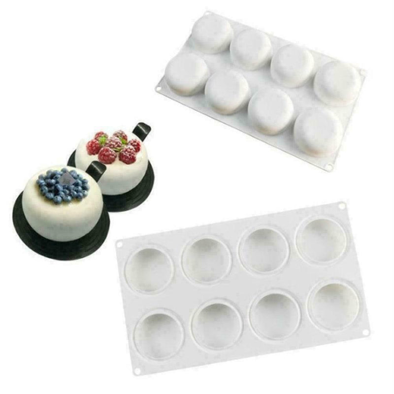 Flat round mousse cake mold DIY baking mold silicone G3L6