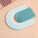 Home Rainbow Silicone Coaster Table Mat Removable Non-slip Heat Insulation Pa