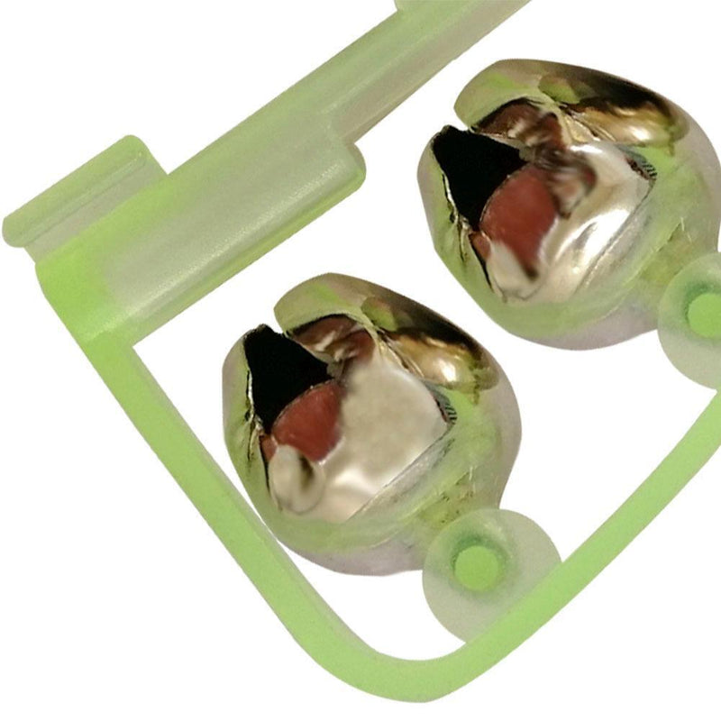 10pcs Fluorescent Fishing Rod Pole Tip Glow Clip Twin Bell Alarm Alert Ring