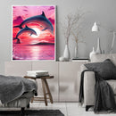 Oil Paint by Numbers Dolphins DIY Picture Drawing Artwork Wall Craft Gifts Kit