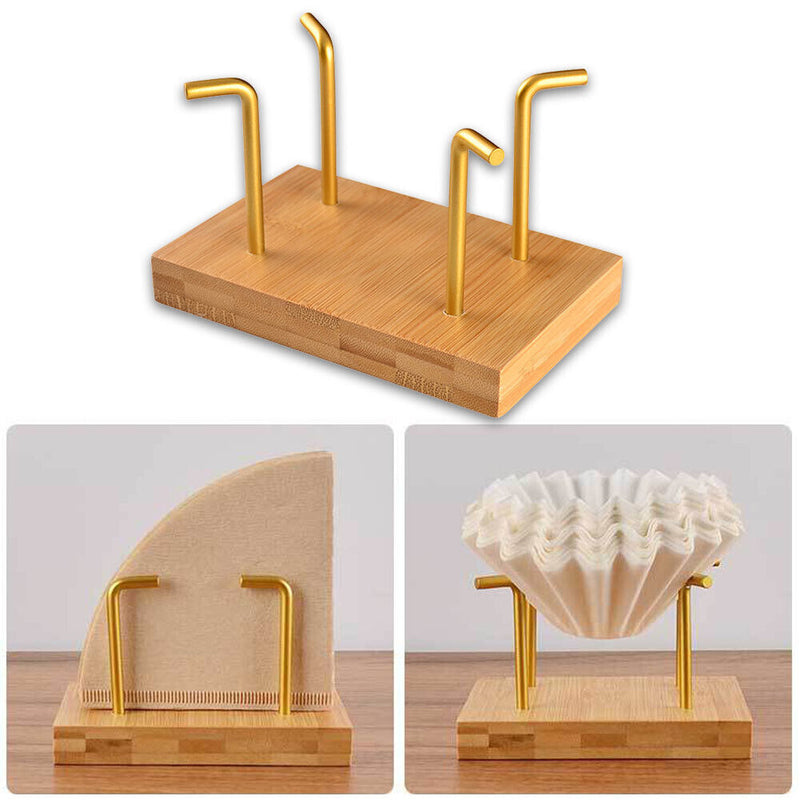 Wooden V60 Filter Paper Rack Hand Drip Coffee Cake Filter Paper Holder (D)