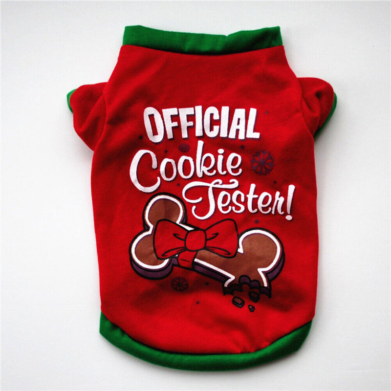 Christmas Costume Puppy Shirt Cute Soft Cotton Short Sleeve T Shirt Vest Cl