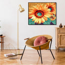 Frameless DIY Painting By Numbers Sunflower Hand Painted Canvas Wall Art Pi