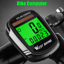 WEST BIKING Solar Energy MTB Bike Computer Bicycle Wireless Backlight Odometer