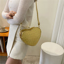 Love Heart-shaped Crossbody Bag PU Leather Women Fashion Stone Pattern Purse