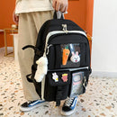 4pcs Canvas Backpack School Bags Set for Teenage Girls Students Female Bookbags