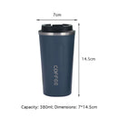 380ml Double Stainless Steel Coffee Car Mug Travel Insulated Bottle (Blue) Newly