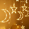 LED Star Moon Curtain Lamp Fairy String Light Festival Home Decor (White) Newly