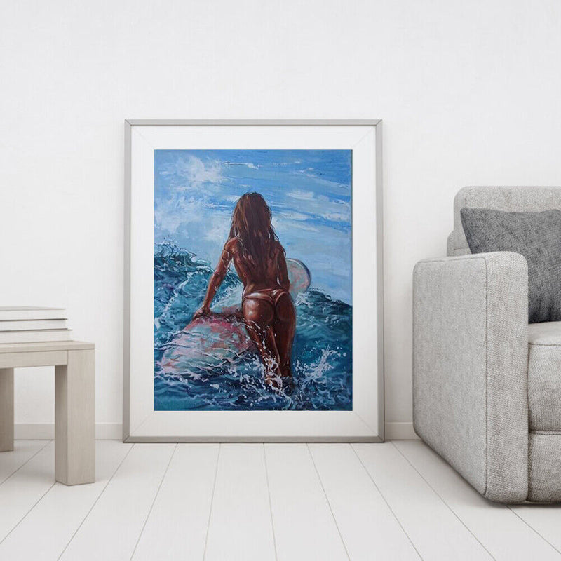 Painting By Numbers Acrylic Hand Painted Swimming Woman Digital Picture Decor