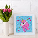 DIY Diamond Painting Beauty Pink Horse Cross Stitch Mosaic Embroidery with Frame