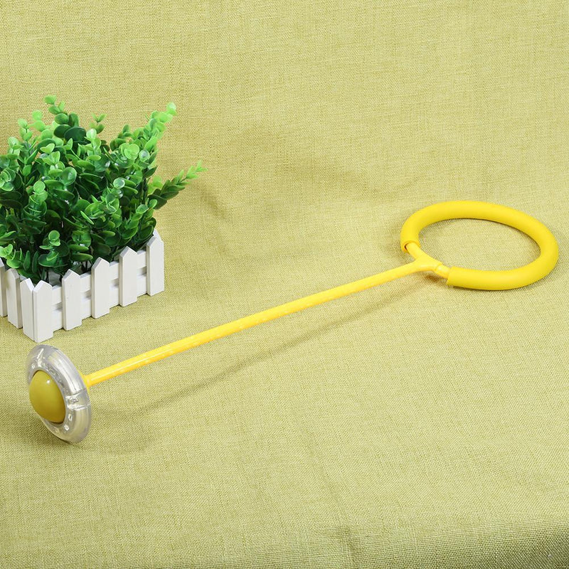 Flashing Jumping Ball Kids Ankle Bouncing Balls Outdoor Sports Toys (Yellow