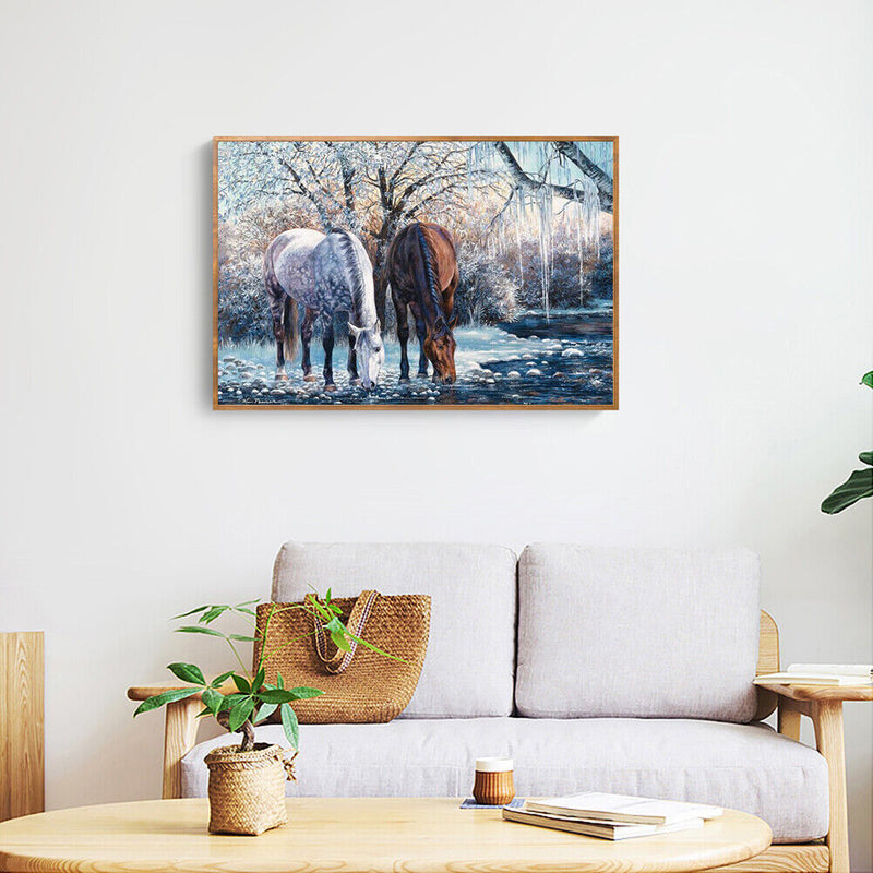 #A 5D DIY Diamond Painting Glacier Horse Kits Full Round Drill Wall Decor Crafts