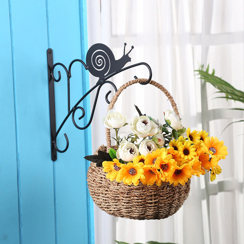 Wrought Iron Hanging Flower Pot Basketball Braces Decorative Outdoor Planter Hook