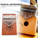 17 Keys Wood Mahogany Kalimba Finger Thumb Piano with Tuner Storage Bag Newly