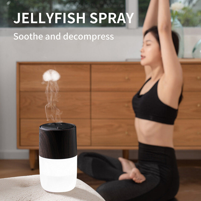 #A Ultrasonic Air Humidifier LED Lights Jellyfish Cooling Mist Fogger for Bedroo