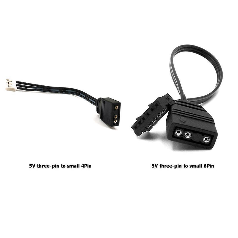 5pcs Small 4Pin to 5V ARGB 3Pin Fan Controller Adapter Cable for Coolmoon