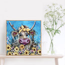 5D DIY Full Round Drill Diamond Painting Cattle Flowers Kit Art Craft Decor