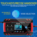 ANHTCzyx 12V/24V 8A Touch Screen Pulse Repair Car Battery Charger Red (UK) Newly