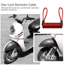 1.2m Bicycle Motorcycle Disc Lock Reminder Cable with Dual Loop Bike Access