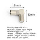 Satellite Coax Connectors Aerial Male Adapter Right Angled F Female To TV Male