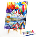 Hot Air Balloons Oil Paint By Numbers DIY Handpainted on Canvas Wall Picture Kit