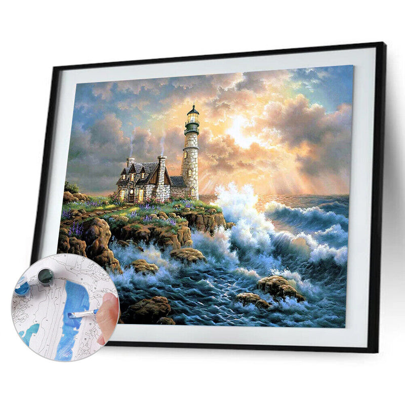 Oil Paint By Numbers Landscape Coloring Picture Drawing