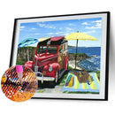 5D DIY Diamond Painting Full Round Drill Beach Car Decor Rhinestone Art Crafts