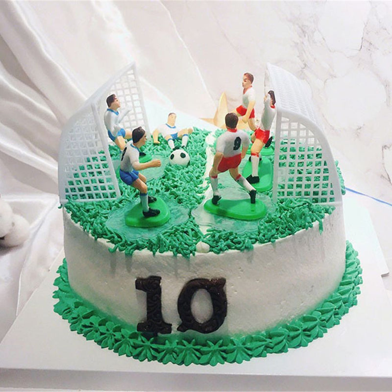Decorations Set of 9 Soccer Toppers Football Toppers for Birthday Cake Cupcakes