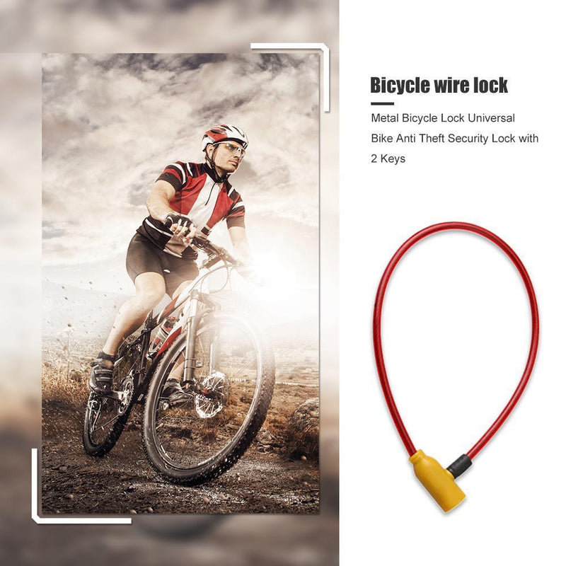Metal Bicycle Lock Universal Outdoor Bike Anti Theft Security Lock with 2 K