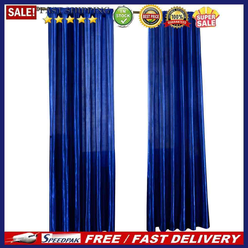 Modern Solid Color Satin Door Window Curtain Room Semi-shading Drape Curtai