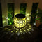 Solar LED Hollow Hanging Ball Light Outdoor Waterproof Garden Lamp (Yellow)