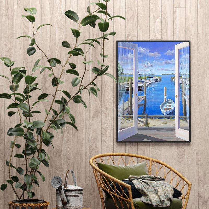 #A Paint By Numbers for Kid Beginner Outside Door Seascape Home Decor Painting