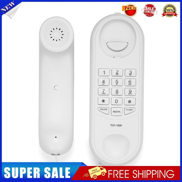 Corded Phone Wall Mountable Landline Telephone Big Button for Home (White)