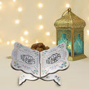 Wood Eid Al-Fitr Islamic Bookshelf Bible Quran Koran Holy Book Stand (D)