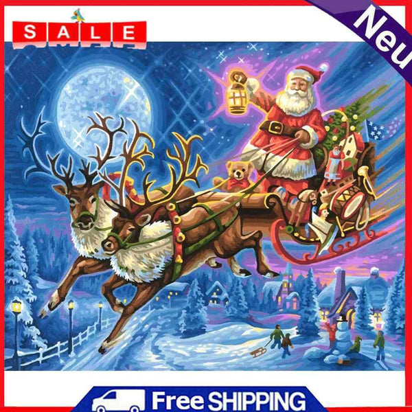 Santa Oil Paint By Numbers Canvas DIY Picture Christmas Home Decoration Gifts