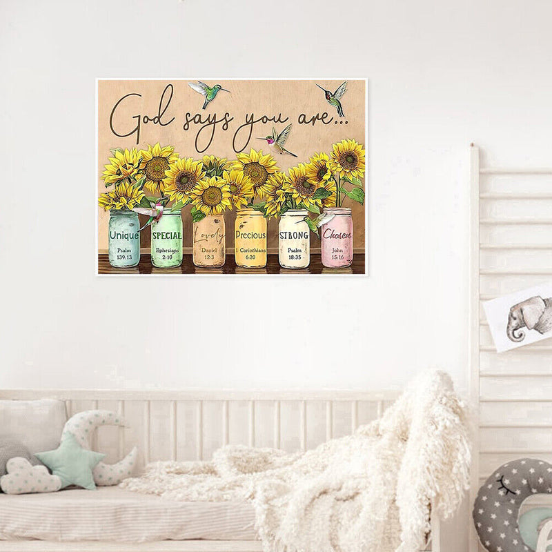 50X40cm English Sentence Frameless Oil Paint By Numbers Painted Picture Craft