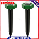 2pcs Solar Mole Repellent Ultrasonic Animal Pest Rodent Repeller for Garden Lawn