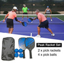 #A 2pcs Peak Paddles Rackets + 4 Balls Combination Kits Non-slip Handle Racquet